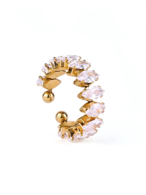 Zircon Marquise Gold Plated Adjustable Ring