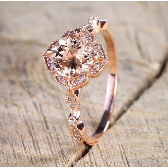 Zircon Micro-Pink Diamond Engagement Ring
