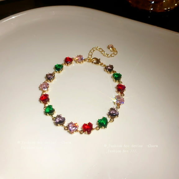 Zircon Oval Heart-shaped Bracelet High Sense Special-interest Design Elegant Bracelet For Women