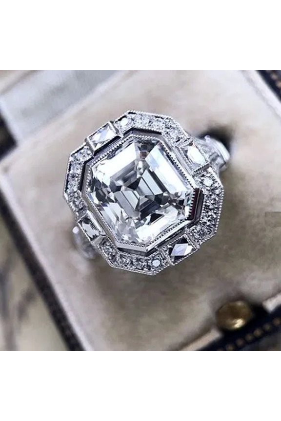 Zircon Ring For Women Fashion Jewelry Copper Silver Inlaid Stone Engagement And Wedding Banquet Timeless Shine