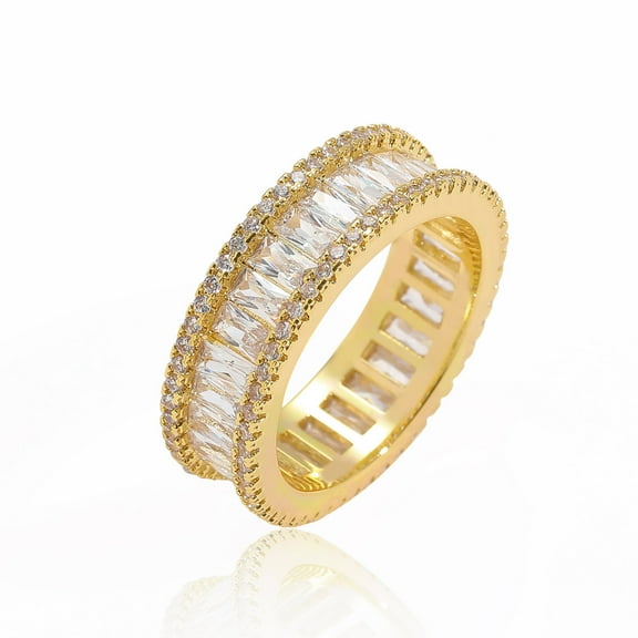 Zircon T-Square Zirconium Ring Couple Simple Personality Ring