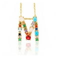 thumbnail image 1 of Zirconia Initial Pendants Necklaces Cable Chains Alphabet Letter Adjustable P663, 1 of 2