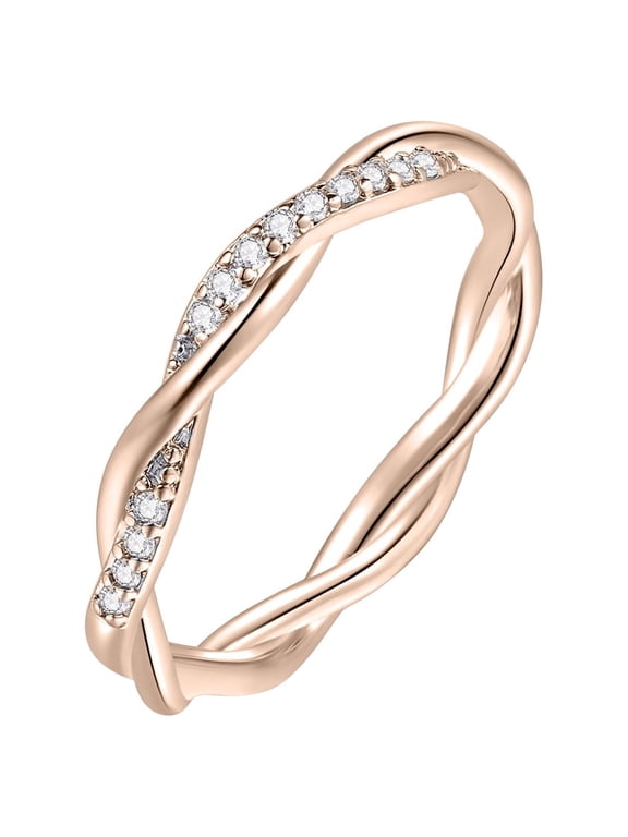 Zirconia Rings Women Fashion Ring for Elegant Everyday Wear Timeless Jewelry by Anillos Mujer Estilo Fem Rings,6.21 cm,Rose Gold