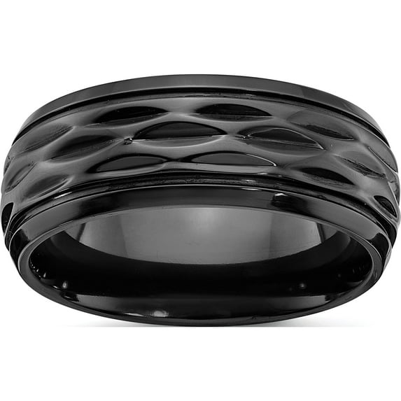 Zirconium Black Polished And D/C 8mm Band (Size 13) Made In China zcr104-13