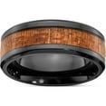 thumbnail image 1 of Zirconium Black Polished With Sapele Wood Inlay 8mm Band (Size 10.5) Made In China zcr105-10.5, 1 of 6
