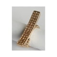 thumbnail image 1 of Zirconmania 610R-15008CR Goldtone Pave Topaz Crystal Elongated Bar Stretch Ring, 1 of 1