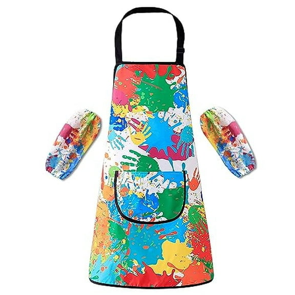 Zireot Kids Waterproof Smock – Long Sleeve Stain & Oil Resistant, Easy-Clean Adjustable Design – Ideal for Painting, Mealtime, Kitchen Use – Ages 5-8 Years