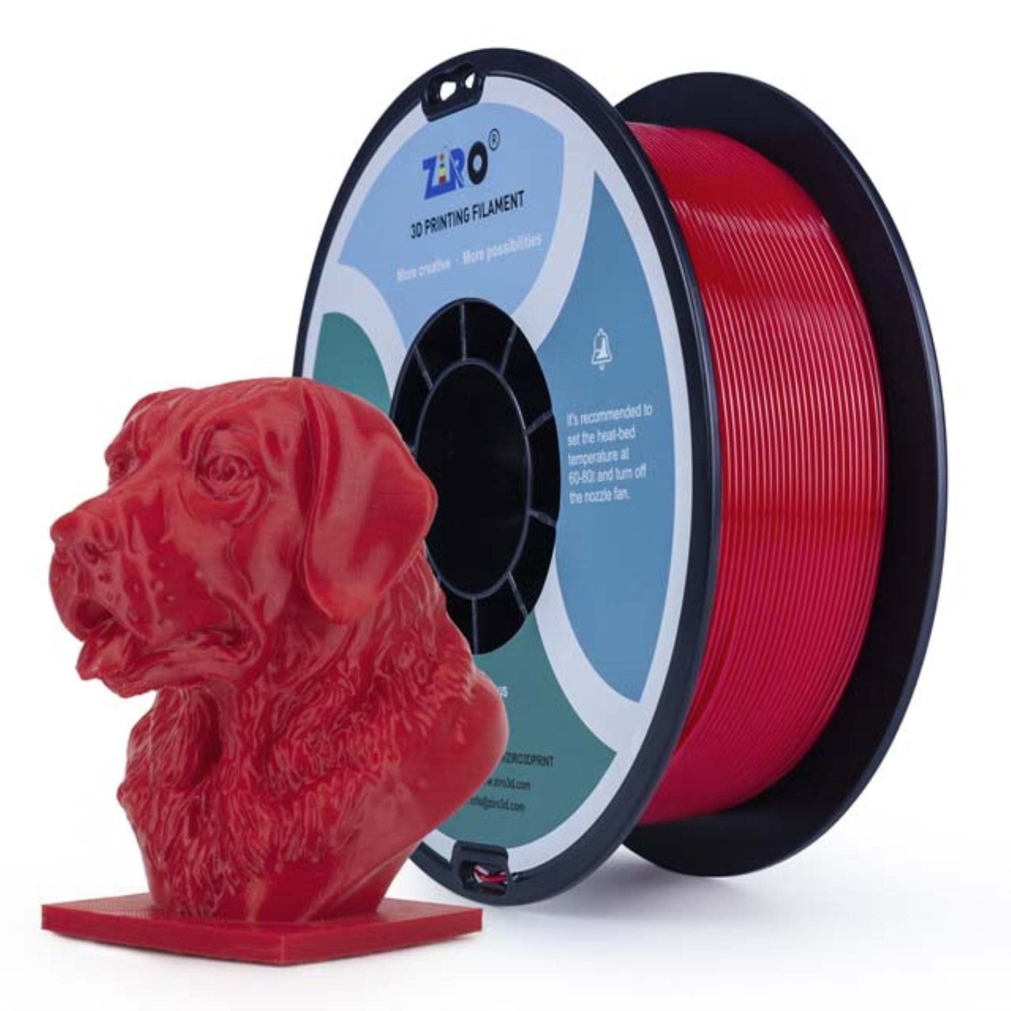 Ziro 3D PETG Filament, 1.75mm 1kg, Red - Walmart.com
