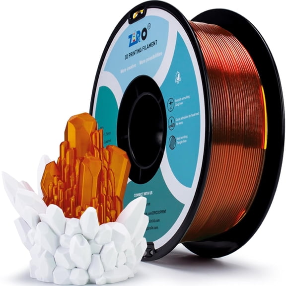Ziro 3D PLA PRO Filament, 1.75mm 1kg, Transparent Caramel