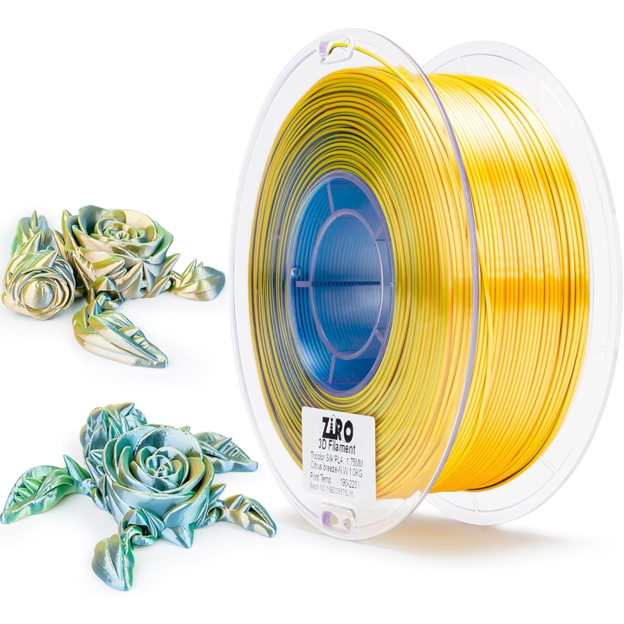 Ziro 3D Tri-color Silk PLA 1.75mm  1kg, Citrus Breeze