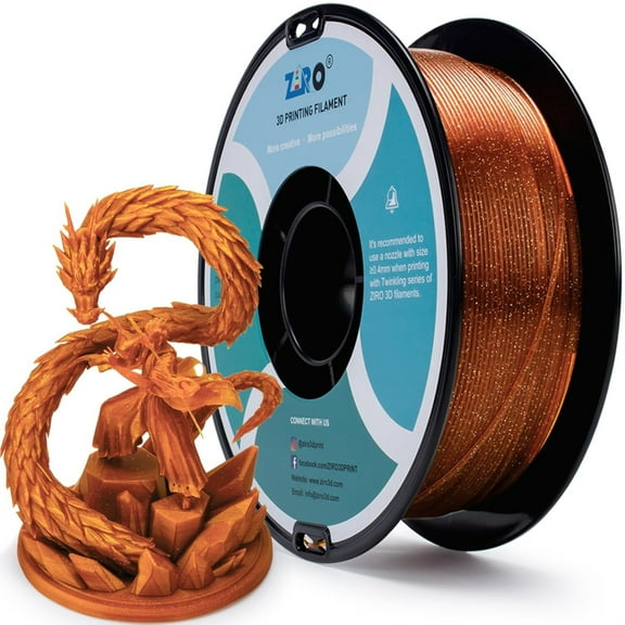 Ziro 3D Twinkling PLA Filament 1.75mm 1kg, Caramel