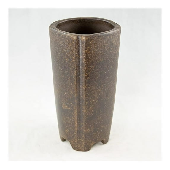 Zisha Style Orchid Pot with Mesh - 3.25" Square Planter for Orchids & Plants - Unglazed Ceramic Pot - 6.5" Height - 1 Quart Capacity