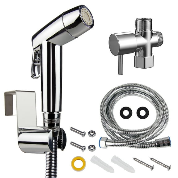 Ziss 51404-WM, Silver Stainless Steel Wall-mounted Handheld Toilette Bidet