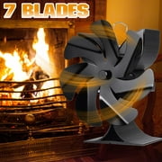 Ziss Heat Powered 7 Blade Wood Stove Fan, Auto-Sensing Fireplace Fan Non-Electric Eco Friendly Quiet Warm Air Stove Fan for Wood/Log Burner/Fireplace