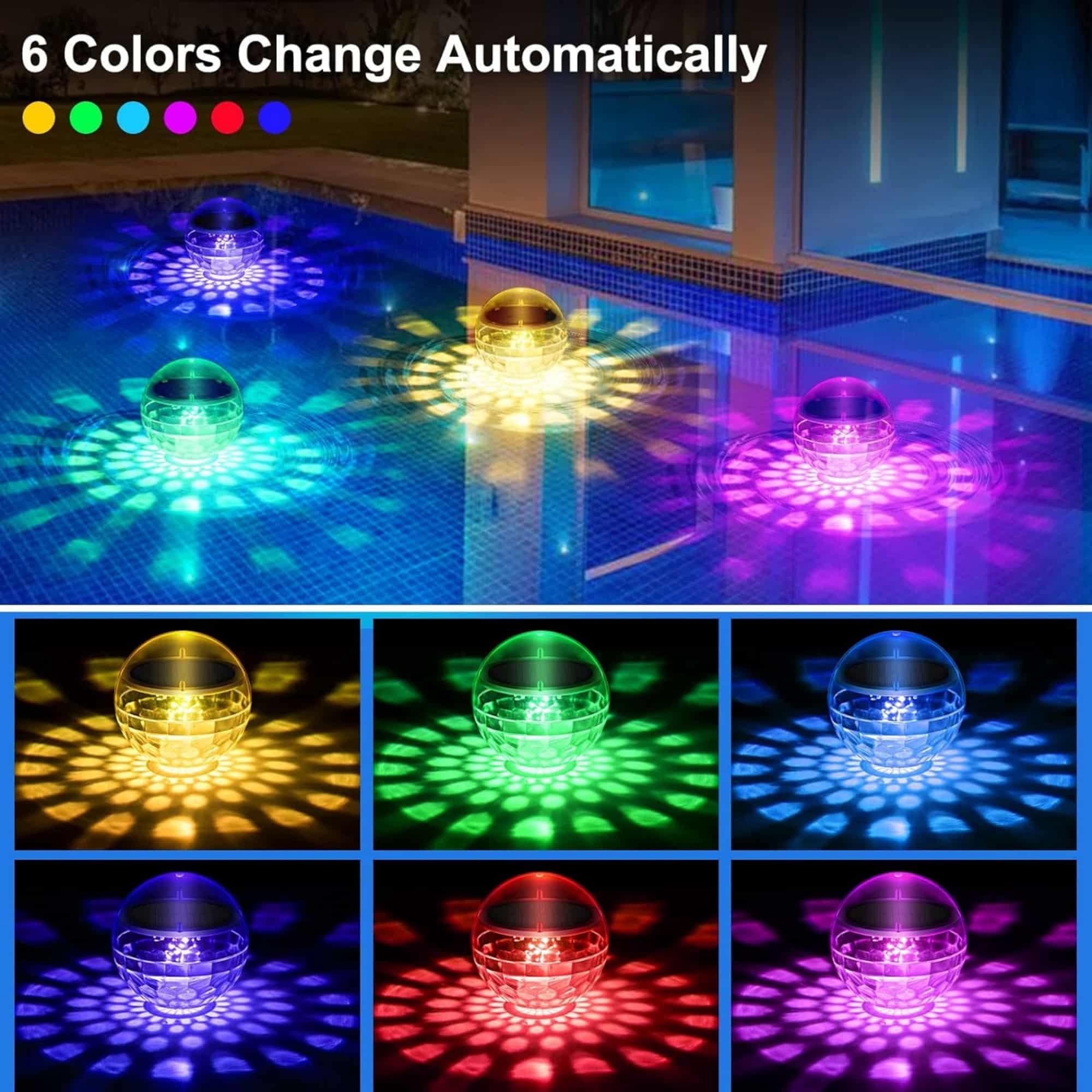 Zisupridco 4PCS Floating Pool Light Ball, RGB Color Changing Bath Hot ...