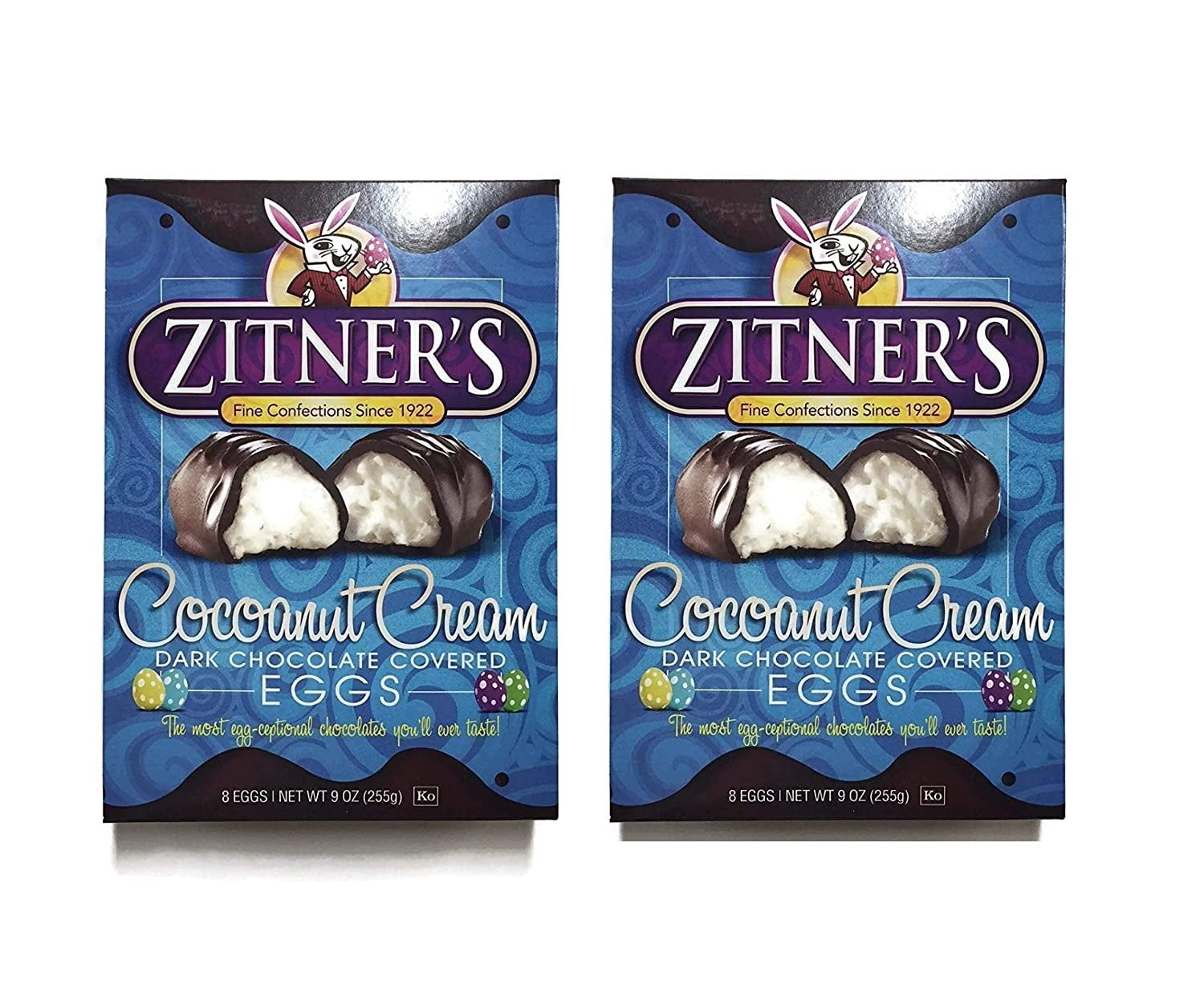Zitners Cocoanut Cream Dark Chocolate Covered Eggs 2 pack 8 eggs per pack, 16 eggs total