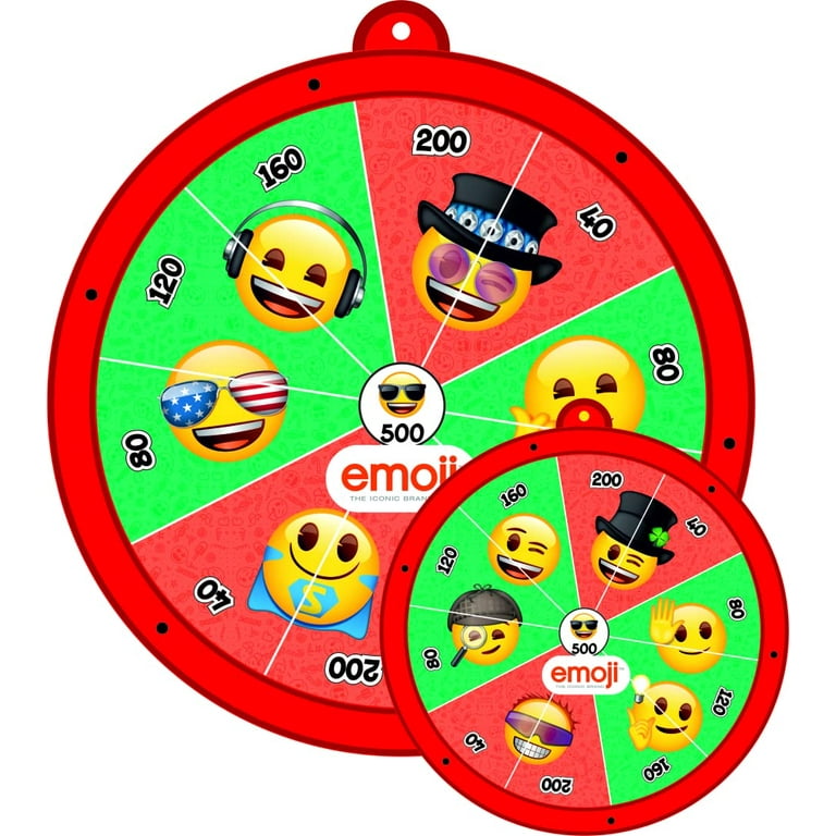 Zitto Emoji 2 In 1 Round Dart Board Game Board For Kids Small