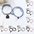 thumbnail image 1 of Ziurtnc 2Pcs Elastic Rope Love Heart Magnet Suction Bracelet Halloween Ghost Pendant Couple Bracelet Men Women Jewelry Gift, 1 of 8