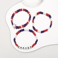 thumbnail image 1 of Ziurtnc 3 Pcs/Set Women Bracelet Set Independence Day Adjustable Contrast Color Smooth Beads Baseball Pendant Letter Print Pride Day Bracelets, 1 of 7