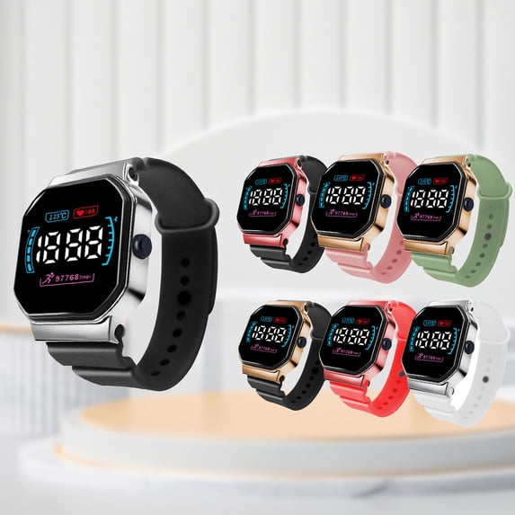 Ziurtnc Digital Sports LED Watch with Large Dial Clear Bold Font Display Accurate Timepiece Comfortable Wristwatch