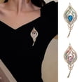 thumbnail image 1 of Ziurtnc Elegant Feather Shape Brooch Colorful Rhinestones Inlaid Pin Creative Hat Shawl Suit Enamel Badge Coat Outfit Accessories, 1 of 8