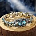 thumbnail image 1 of Ziurtnc Faux Turquoise Six-character Mantra Nine-eyed Dzi Bead Bracelet Spiritual Enlightenment Meditation Luck Amulet Bracelet for Men Women, 1 of 7