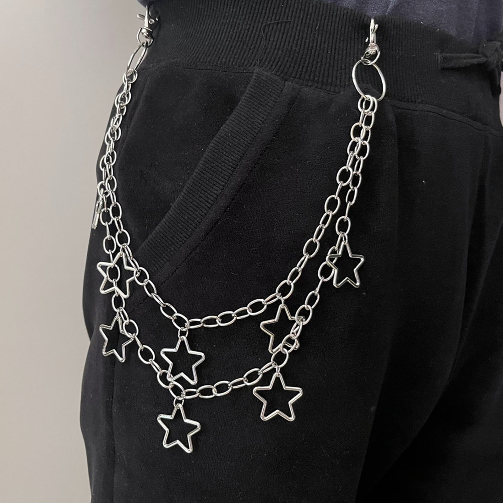 Metal Love Chain Straight Leg Jeans
