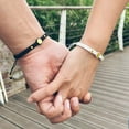 thumbnail image 1 of Ziurtnc Retro Titanium Steel Beads Couple Bracelets Lightweight Adjustable Rope Friendship Wristbands Birthday Gift, 1 of 8