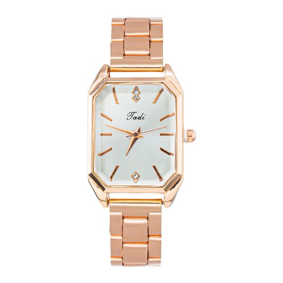 Ziurtnc Women Watch Quartz Movement Square Dial Steel Band Rhinestone Decor Time-checking High Accuracy Lady Daily Wristwatch Party Office DatingTimepiece