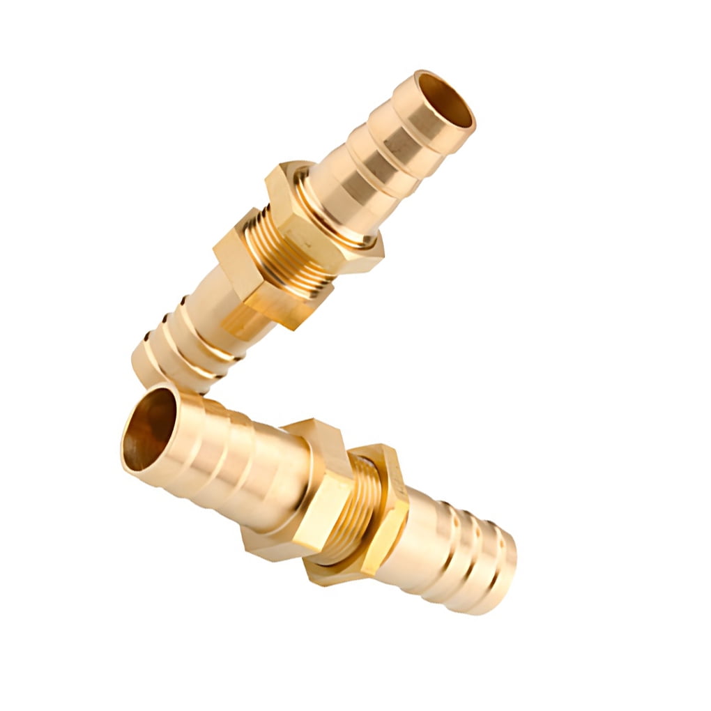 Ziuscore 2pieces Leakproof Easy To Install Brass Barb Pipe Fitting For
