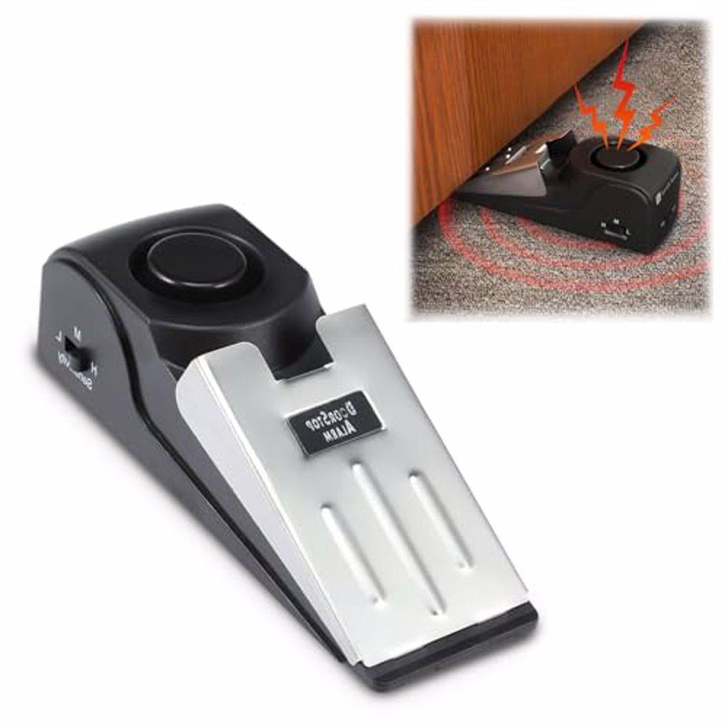 Ziuscore Black Adjustable Sensitive Levels Door Stop Alarm For Optimal Protection Floor Door