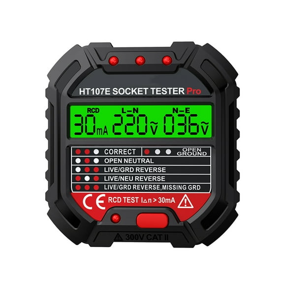 Ziuscore Electric Outlet Tester Power Socket Circuit Voltage Detector LCD Display Testers Electrical Equipment Tool Accessories British System