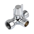 thumbnail image 1 of Ziuscore Silver Brass 3 Way Shower Diverter Valve Switch - Long-lasting Durability Shower Head Adapter T Adapter Bidet Diverter Wing shaped handle, 1 of 6