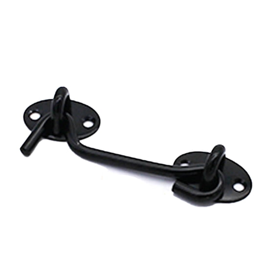 Ziuscore Window Eye Latch Switch Anti-rust Convenient Cabinet Hook Multi-functional Black Silent Catch Holder with Screws Gate Showcase Black 4inch