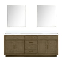 Ziva 30 in W x 22 in D White Bath Vanity, White Quartz Top and 28 in Mirror