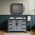 thumbnail image 1 of Ziva 48 in W Dark Grey Bath Vanity, White Quartz Top, Faucet Set and 34 in Mirror, 1 of 7