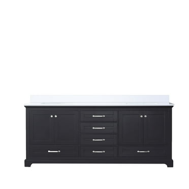 Ziva 72 in W x 22 in D Dark Grey Double Bath Vanity, Cultured Marble Top and Faucet Set