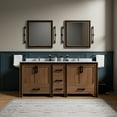 thumbnail image 1 of Ziva 80 in W x 22 in D Rustic Barnwood Double Bath Vanity and White Quartz Top, 1 of 8