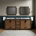 thumbnail image 1 of Ziva 84 in W x 22 in D Rustic Barnwood Double Bath Vanity and White Quartz Top, 1 of 8