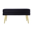 thumbnail image 1 of Ziva Black Velvet Storage Bench, 1 of 7