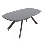 Ziva Dining Table, 3D Cut Edge, Black Solid Wood 83 Inch Rectangular