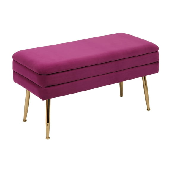 Ziva Plum Velvet Storage Bench by TOV Furniture