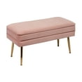 thumbnail image 1 of Ziva Storage Blush Velvet Bench TOV Furniture, 1 of 11