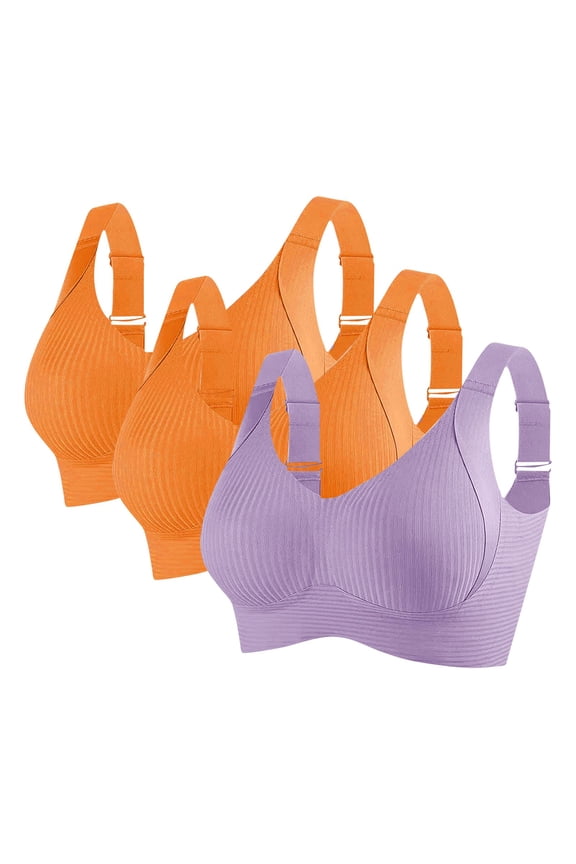 3PC Workout Women Sports Bra Comfortable Fitness Summer Women Bra No Wire Plain Support Plunge Bras