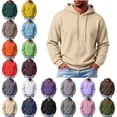 thumbnail image 1 of Zivyakyron Athletic Mens Hoodie Long Sleeve Fall Fleece Pullover Men's Sweatshirts Loose Solid Workout Black L, 1 of 10