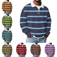 thumbnail image 1 of Zivyakyron Fall Polo T Shirts for Men Rugby Waffle Long Sleeve Button Casual Collared Colorblock Shirt Loose Yellow 3XL, 1 of 6