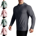 thumbnail image 1 of Zivyakyron Fishing Windbreaker Jackets for Men Rain Zip up Lightweight Long Sleeve Plain Outdoor Hooded Slim Jackets Green 2XS, 1 of 7