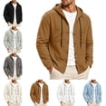 thumbnail image 1 of Zivyakyro Long Sleeve Mens Rain Jacket Casual Lightweight Windbreaker Loose Hooded Solid Shacket Drawstring Button down Gray M, 1 of 10