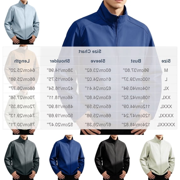 Zivyakyron Sport Mens Rain Jacket Windbreaker Long Sleeve Lightweight Zip up Jacket Performance Plain Outdoor Loose Gray 3XL