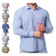 thumbnail image 1 of Zivyakyro Striped Mens Shirt Golf Fall Button down Big and Tall Collared Long Sleeve Shirts Casual Blue S, 1 of 8